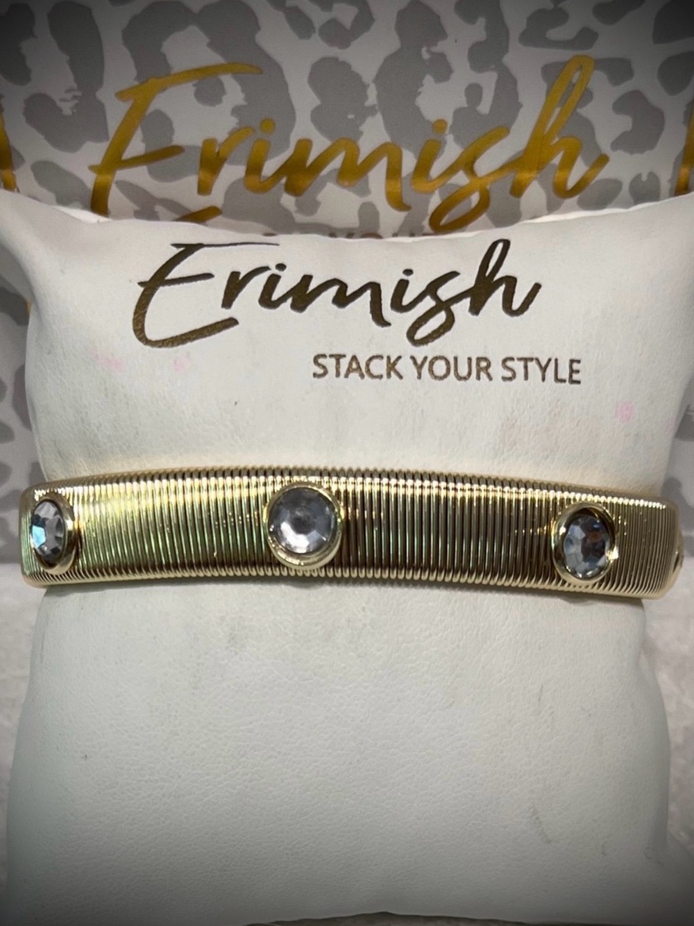 New ERIMISH Bracelet - Gold Spiral
With Clear Stones